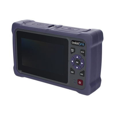 OTDR Touch para Pruebas en los Enlaces de Fibra Óptica Multimodo / Longitudes de onda  850nm y 1300nm / Función VFL 10mW / Función OPM / Función de Mapeo de cables de Red RJ45 / Recargable / Distancia de prueba de hasta 2 — LINKEDPRO BY EPCOM · SKU LP-OTDR-MM