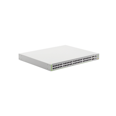 Switch PoE+ Administrable CentreCOM GS980M, Capa 3 de 48 puertos 10/100/1000Mbps + 4 SFP Gigabit, 740 W