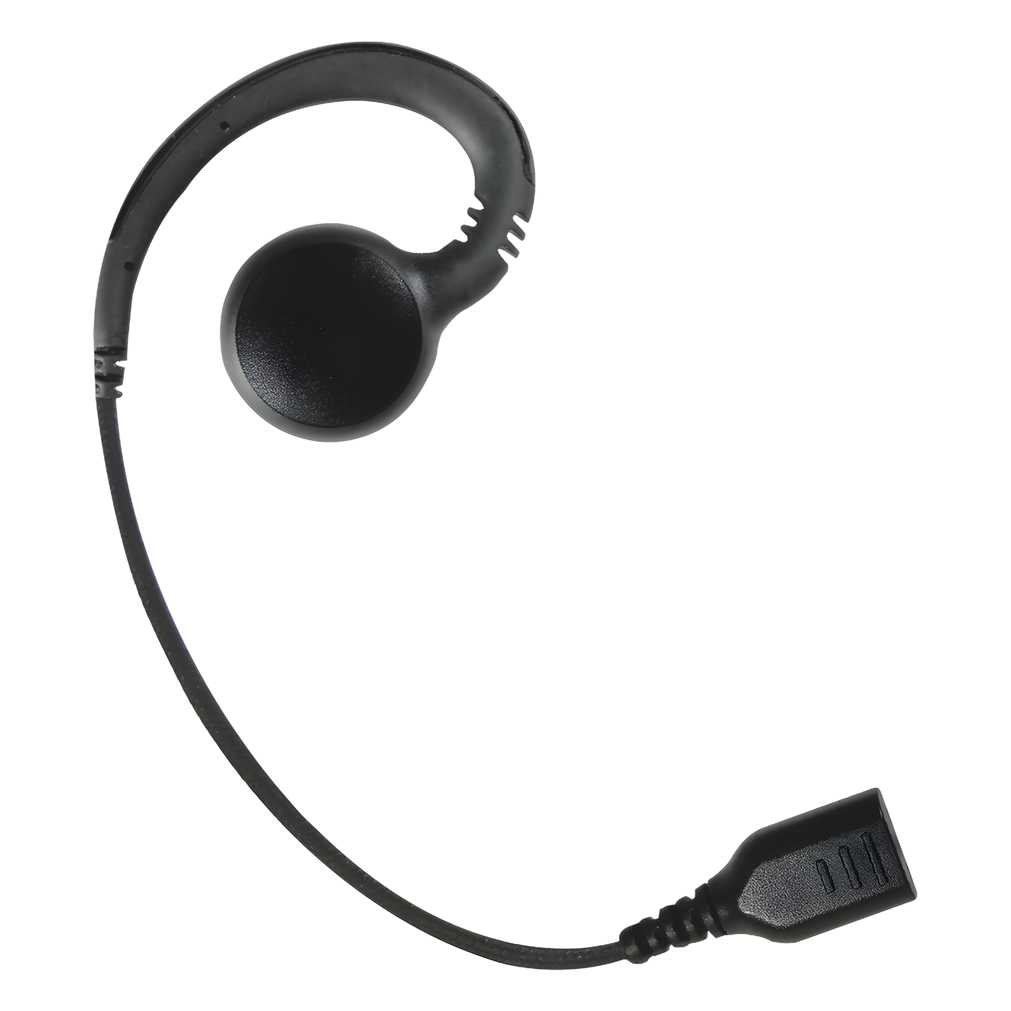 Auricular giratorio con gancho en forma de "G" con cable de fibra trenzada y conector SNAP. Requiere micrófono de solapa de 1 o 2 hilos de la Serie SNAP. — PRYME · SKU SNP-GH