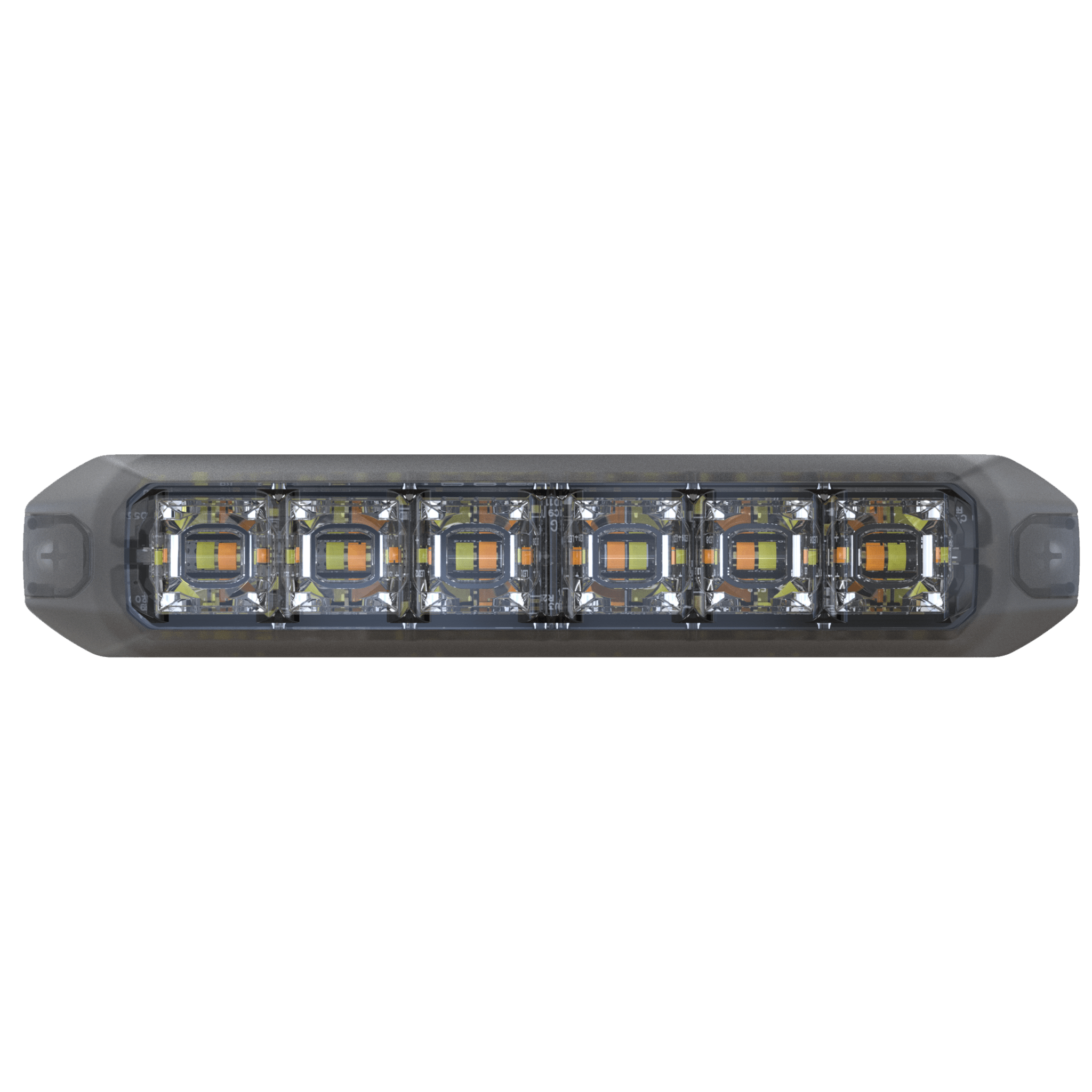 Luz Auxiliar Moldeable de 12 LED, Rojo/Claro, Lente Transparente, SAE
