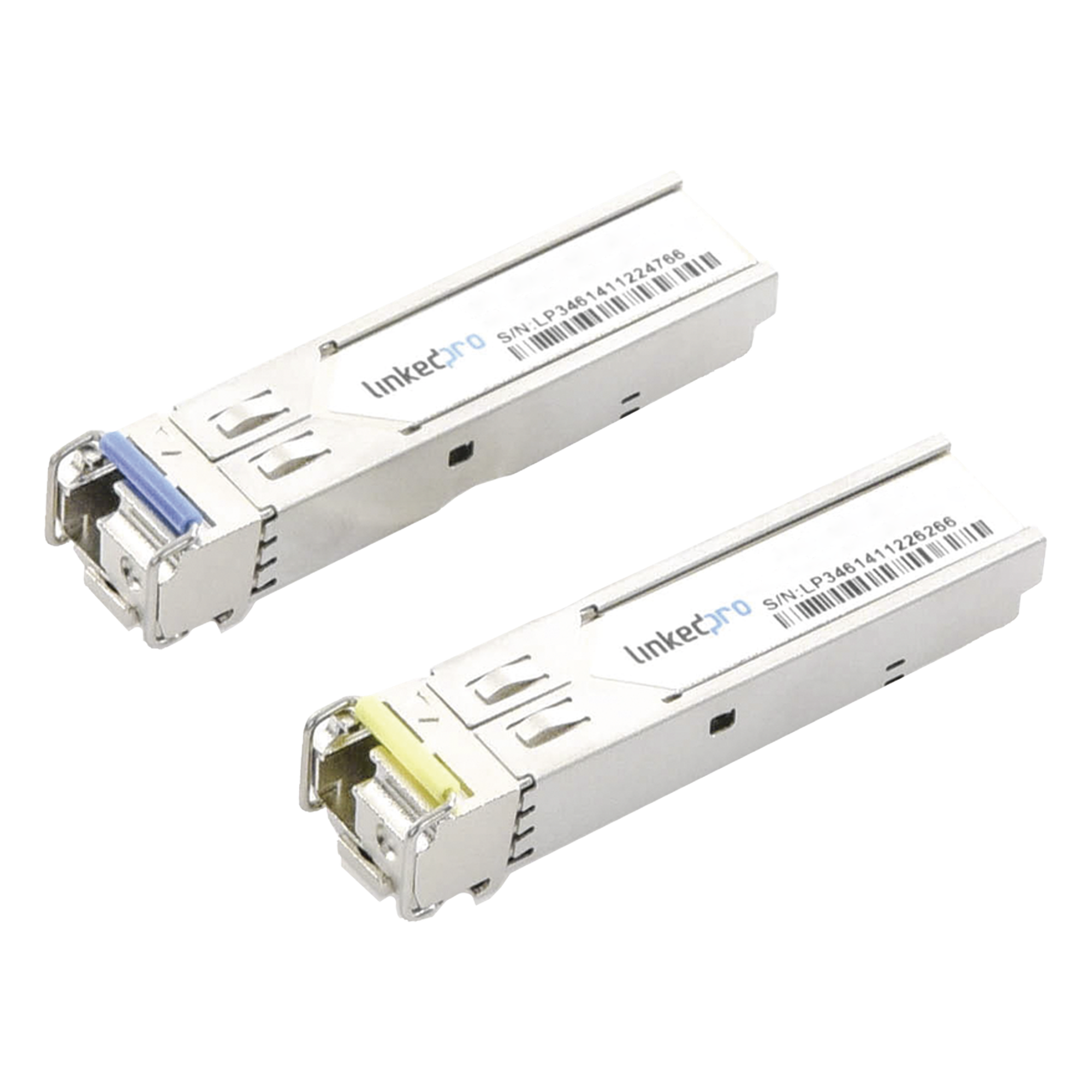 Transceptores Ópticos Industriales Bidireccionales SFP (Mini-Gbic) / Monomodo 1310 & 1550 nm / 1.25 Gbps / 1000BASE-BX / Conector LC/UPC Simplex / DDM / Hasta 3 km / 2 Piezas — LINKEDPRO BY EPCOM · SKU LP-IND-SFP-BD-1G-3