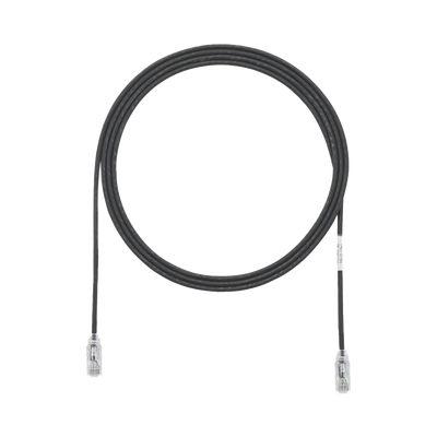 Cable de Parcheo TX6, UTP Cat6, Diámetro Reducido (28AWG), Color Negro, 0.3 Metros (1 Pie)