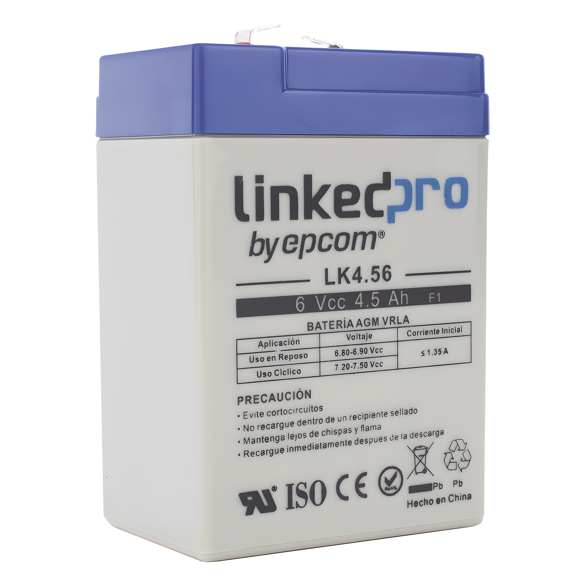 Batería de respaldo 6 V | 4.5 Ah | AGM | Especial para Seguridad Electrónica | UPS | Sistemas de Emergencia | Vida útil 5 años | Terminales F1