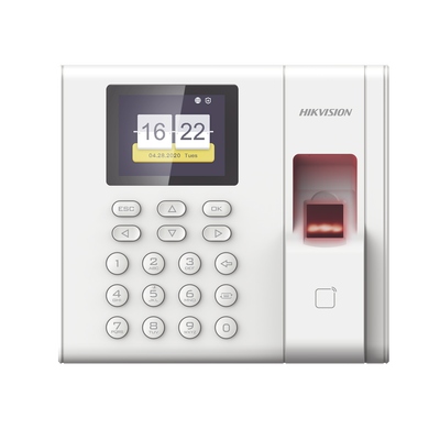 Checador de Huella con Batería de Respaldo  / Reportes por USB / 1,000 Usuarios / 1000 Huellas / 100,000 Registros / Lector de Tarjetas EM / Uso con iVMS-4200. — HIKVISION · SKU DS-K1A8503EF-B