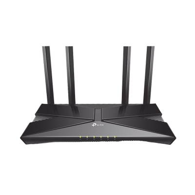 Router WiFi 6 doble banda AX 1800 Mbps / MU-MIMO y OFDMA / 1 Puerto WAN 10/100/1000 Mbps / 4 Puertos LAN 10/100/1000 Mbps / 4 Potentes Antenas / Compatible con EasyMESH