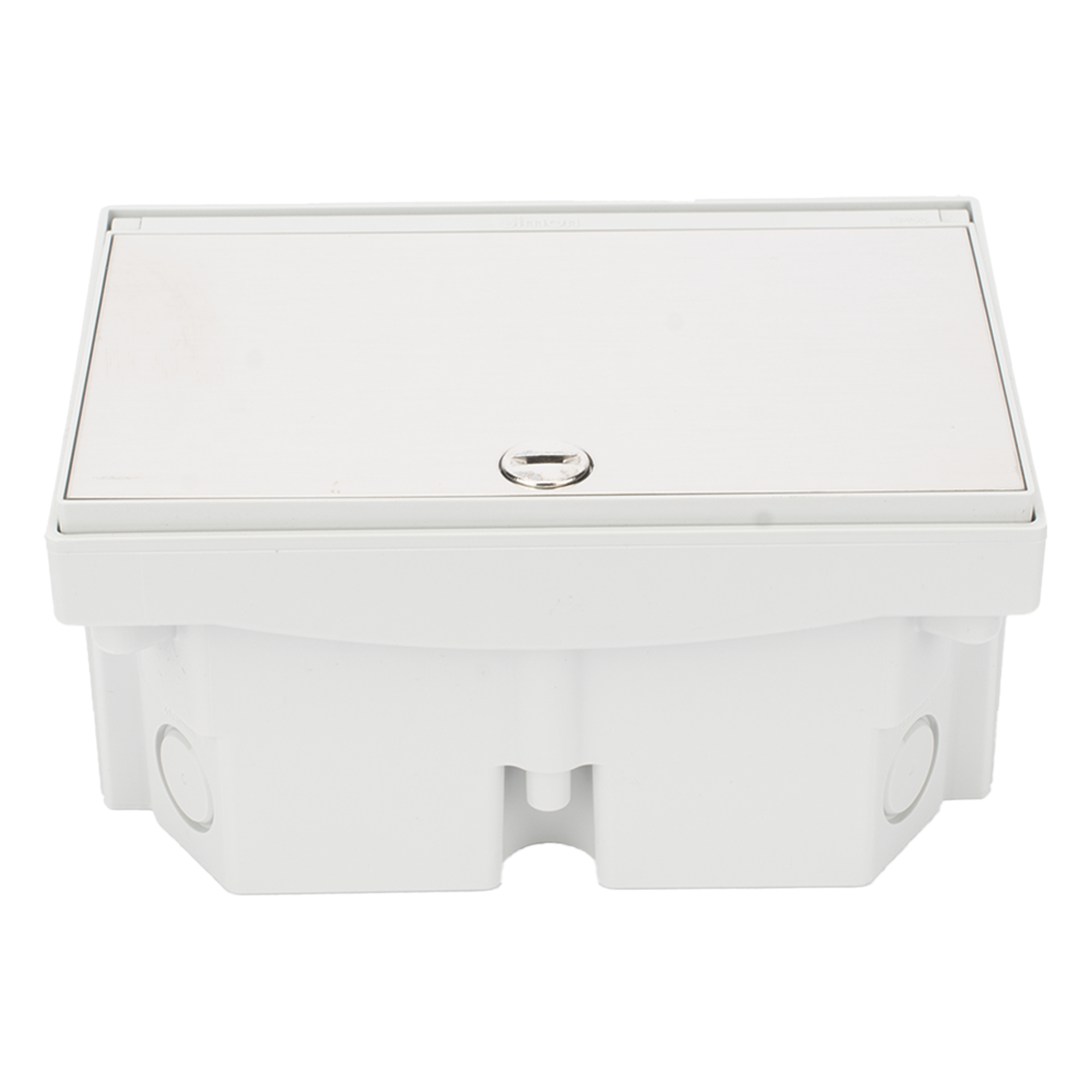 Caja de Suelo Estanca IP66 para Interior y Exterior / Protección contra Polvo y Agua / Sistema de Drenaje Integrado / Cierre Manual o de Seguridad / Alta Resistencia para Áreas Públicas — SIMON · SKU SM-CPE-IP66