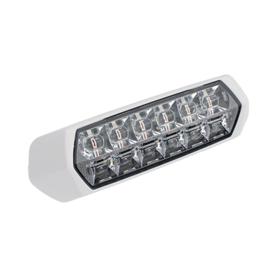 Luz de Advertencia de 12 LED, Top Rojo 6 LED , Bottom Blanco 6 LED, Lente Transparente, SAE