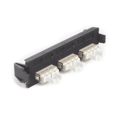 Placa Acopladora de Fibra Óptica Quick-Pack, Con 3 Conectores LC Quad (12 Fibras), Para Fibra Multimodo, Beige