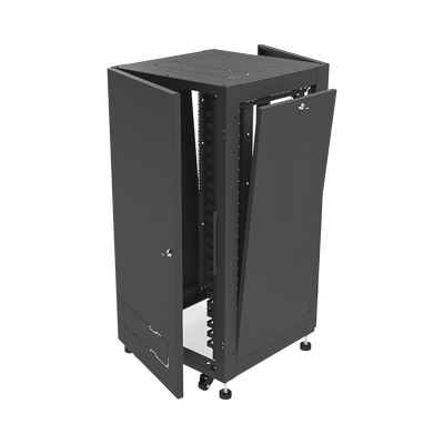 Gabinete Profesional para Telecomunicaciones de 19in, Instalación a Piso, 24UR, 600 mm Profundidad, Se envía el Gabinete Armado.