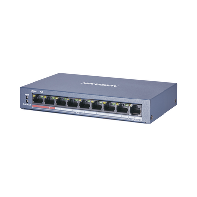 Switch PoE+ / No Administrable / 8 Puertos 10/100 Mbps PoE+ / 1 Puerto 100 Mbps Uplink / PoE hasta 250 metros / 60 W
