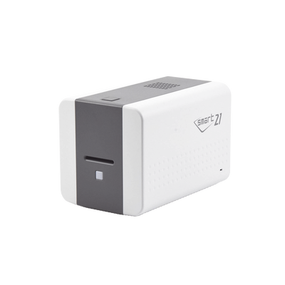 Impresora de Tarjetas Semi- automática SMART21 / Ingreso de Tarjetas Manual/Incluye Ribbon, Software y 100 Tarjetas PVC