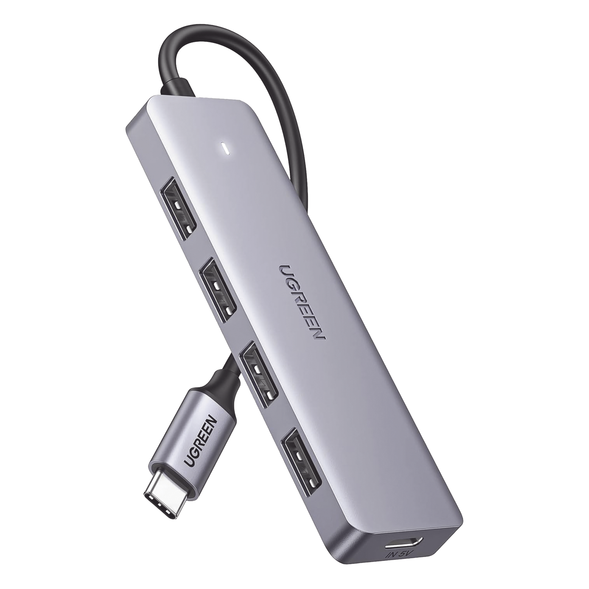 Hub USB-C / 4 Puertos USB-A 3.0 / 5Gbps / OTG / 15cm / 4.1x1.2x0.4in — UGREEN · SKU 70336