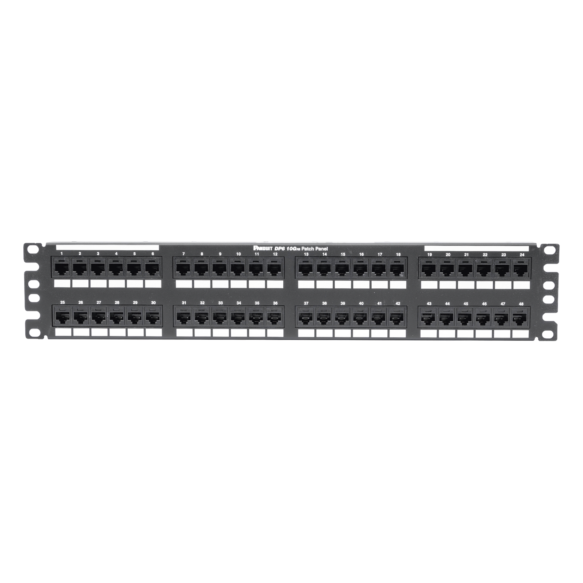 Panel de Parcheo de Impacto (110), Plano, Categoría 6A, de 48 Puertos, 2UR — PANDUIT · SKU DP486X88TGY