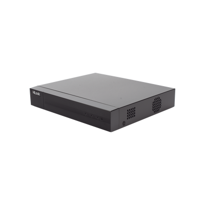DVR 4 Canales TurboHD + 1 Canal IP / 2 Megapíxel (1080p) Lite / Acusense Lite (Evita Falsas Alarmas) / Audio por Coaxitron / 1 Bahía de Disco Duro / H.265+ / Salida de Vídeo Full HD — HiLook by HIKVISION · SKU DVR-204G-M1(C)