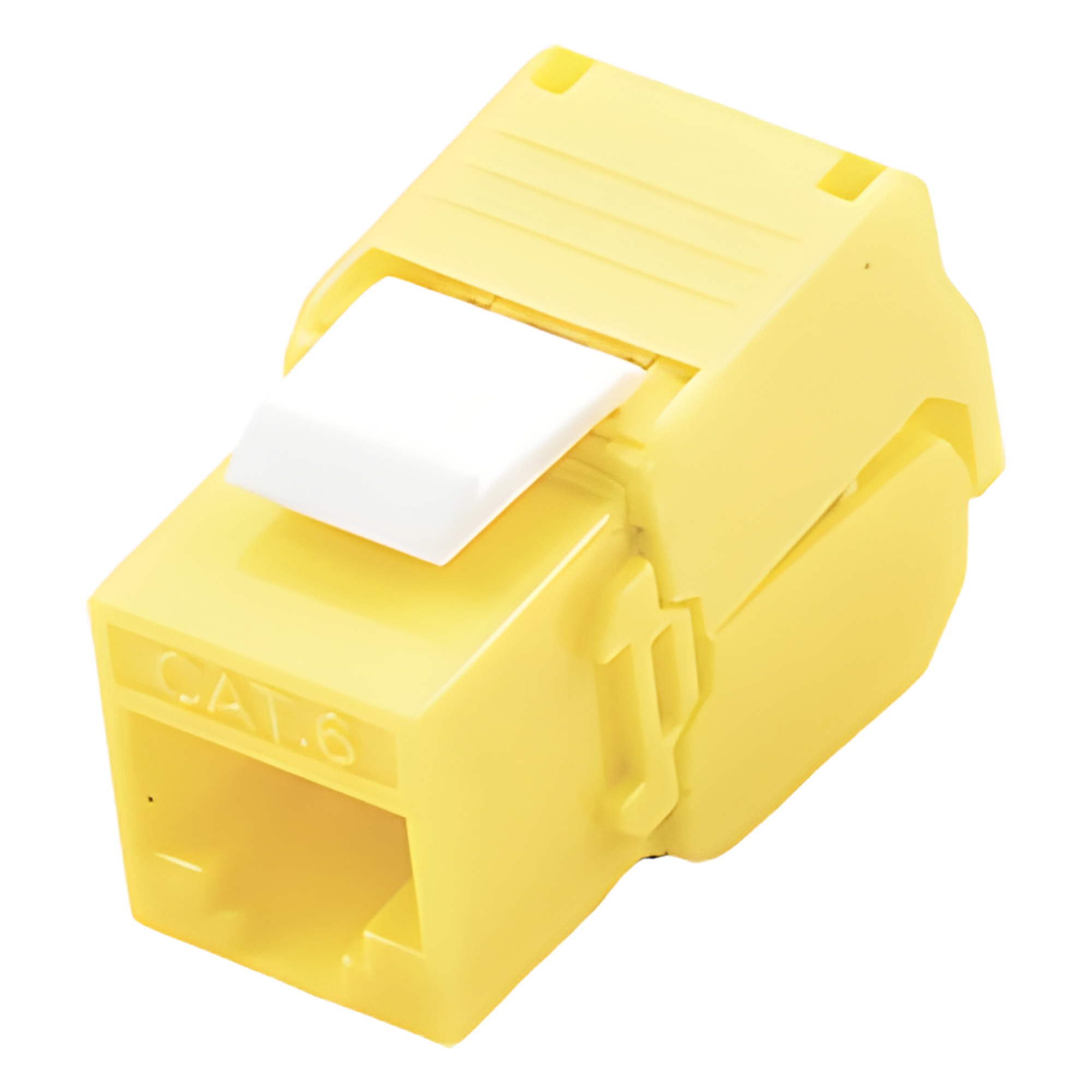 Módulo Jack Keystone Cat6 (Toolless), con Terminación en Ángulo 180 - Color Amarillo, Compatible con Faceplate y Patchpanel Linkedpro — LINKEDPRO BY EPCOM · SKU LP-KJ-610-TTYE