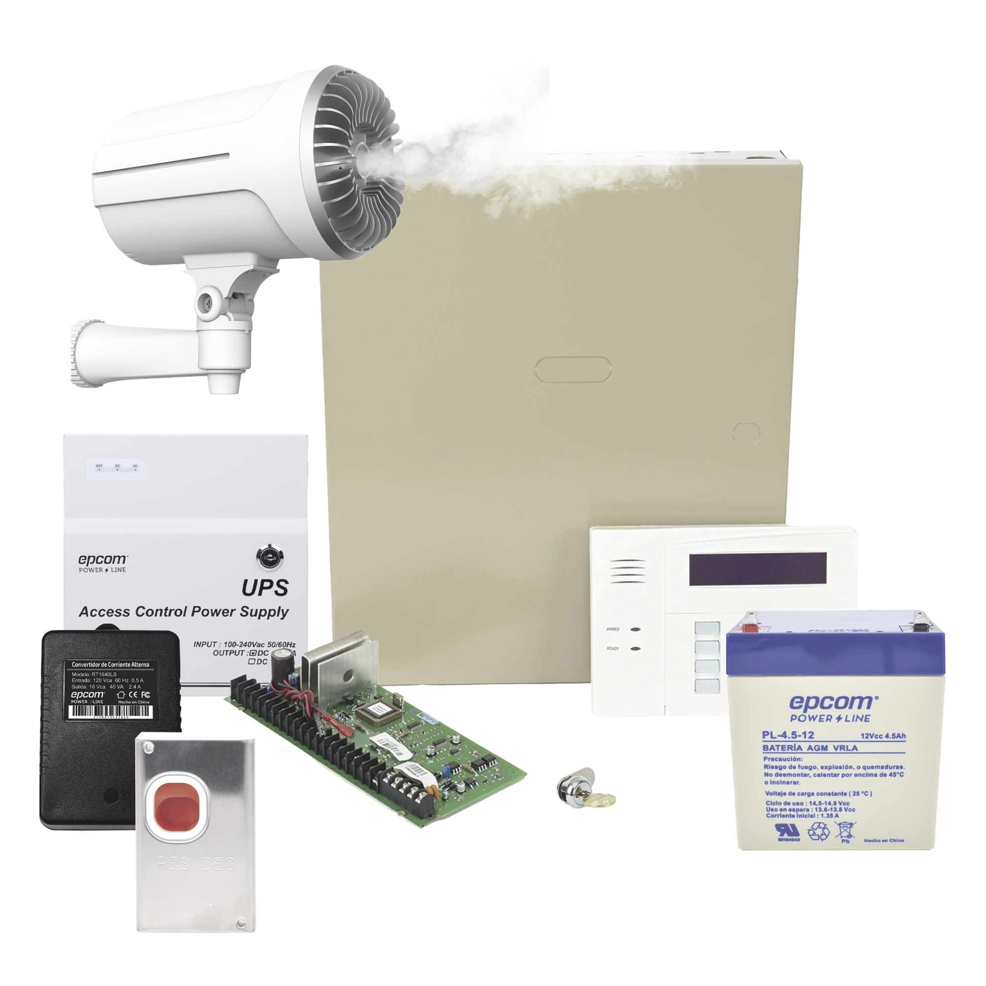 Kit de panel de alarma con generador de niebla de seguridad para disuasión de intrusos — HONEYWELL HOME RESIDEO · SKU VISTA48LAFOG/6160RF