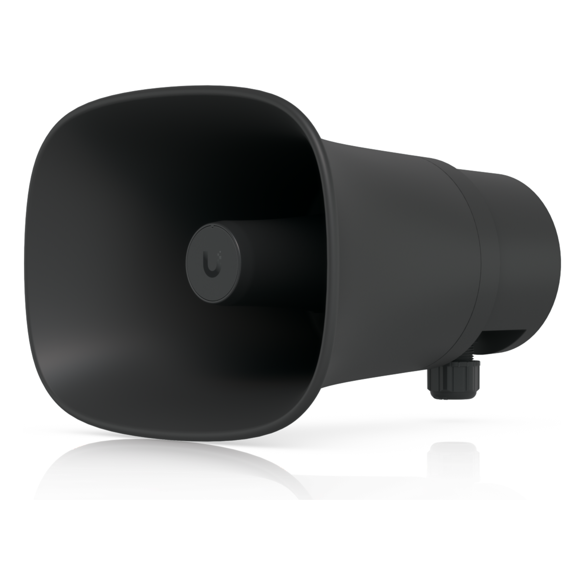 UniFi Protect AI Horn Speaker, Altavoz IP 120 dB, PoE+, Alerta AI Avanzada, Montaje Pared, Esquina y Poste, IP66, Color Negro — UBIQUITI · SKU UP-AI-HORN-SPEAKER-B