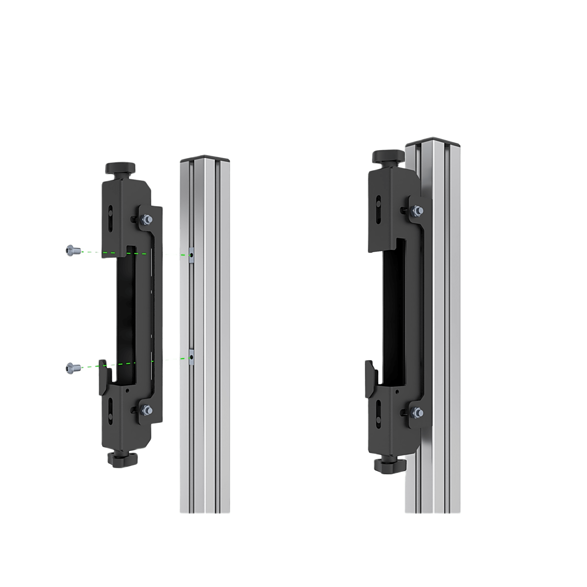 Accesorio _ Riel de Aluminio Longitud 1670 mm | Ancho 40 mm | Altura 40 mm | Diseño Modular | Tapas de Riel Incluidas