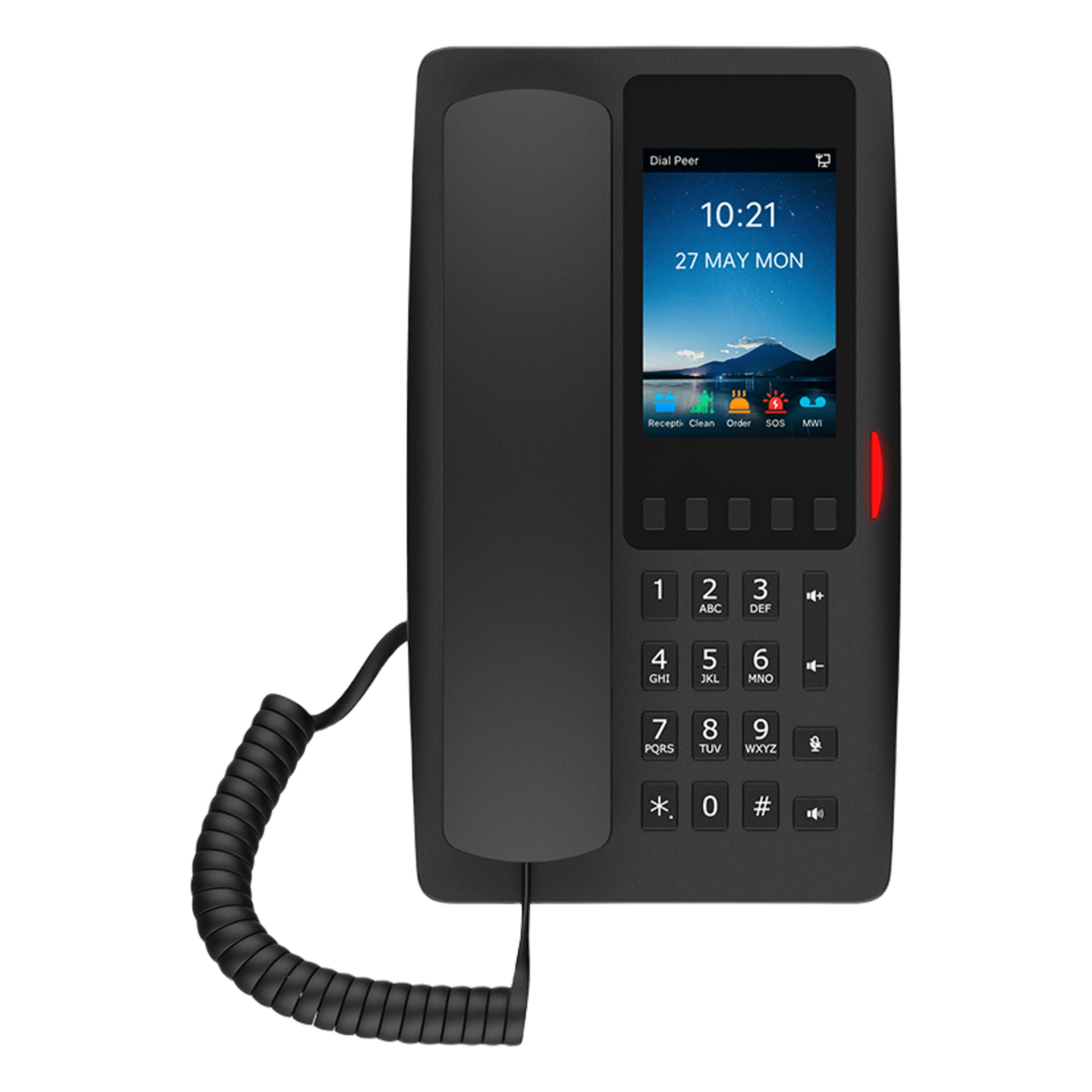 Teléfono IP Hotelero Wi-Fi 6 / Pantalla IPS 3.5" 320x480 / 2 Líneas SIP / 5 Teclas Programables / Puerto USB-A / PoE 802.3af / Audio HD / Diseño Negro — FANVIL · SKU H6WB