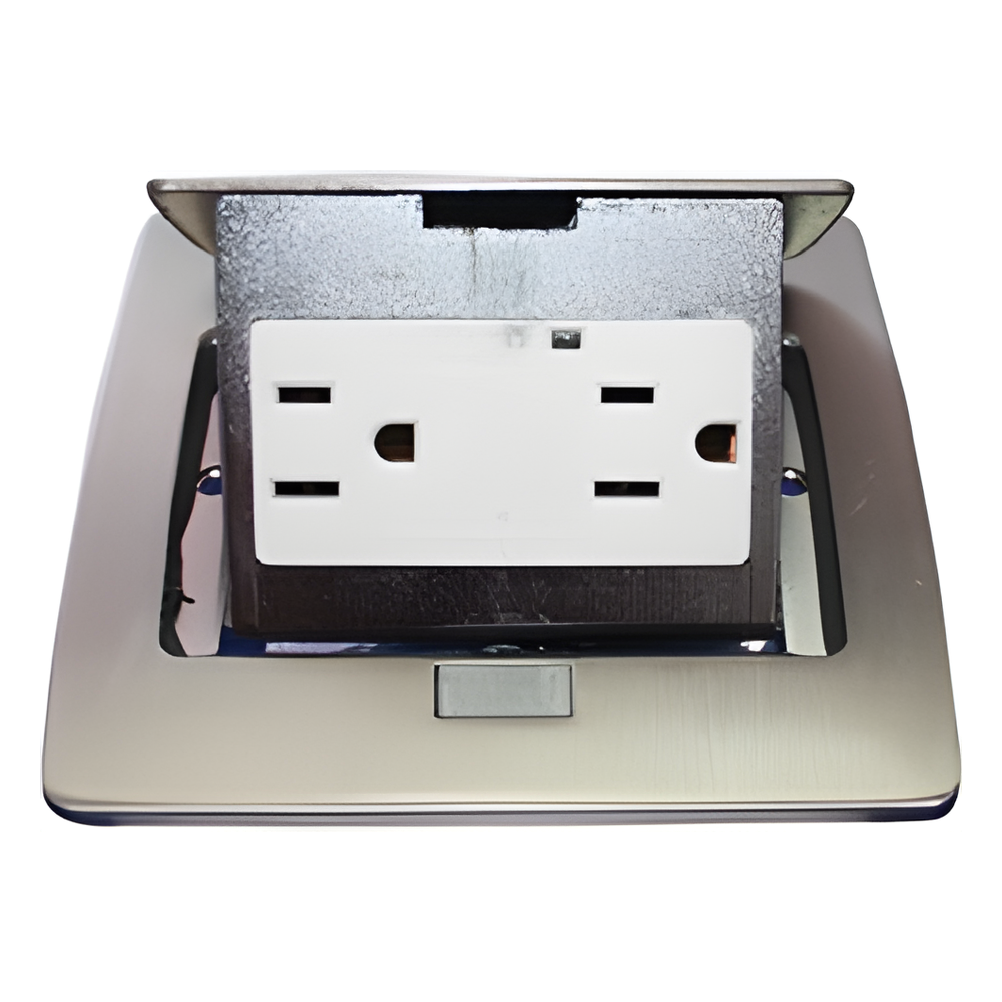 Mini Caja de Piso Rectangular en Acero Inoxidable con 2 Contactos Eléctricos (11000-21201) — THORSMAN · SKU TH-MC-PC