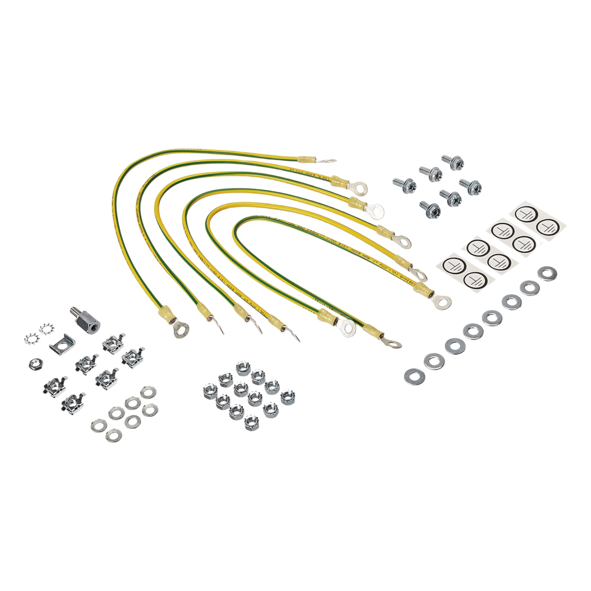 Kit de Conexión a Tierra / 6 Cables 12 AWG / 411 mm (16.19 in) / Terminales Anillo 7 mm / Montaje M6 / VDE