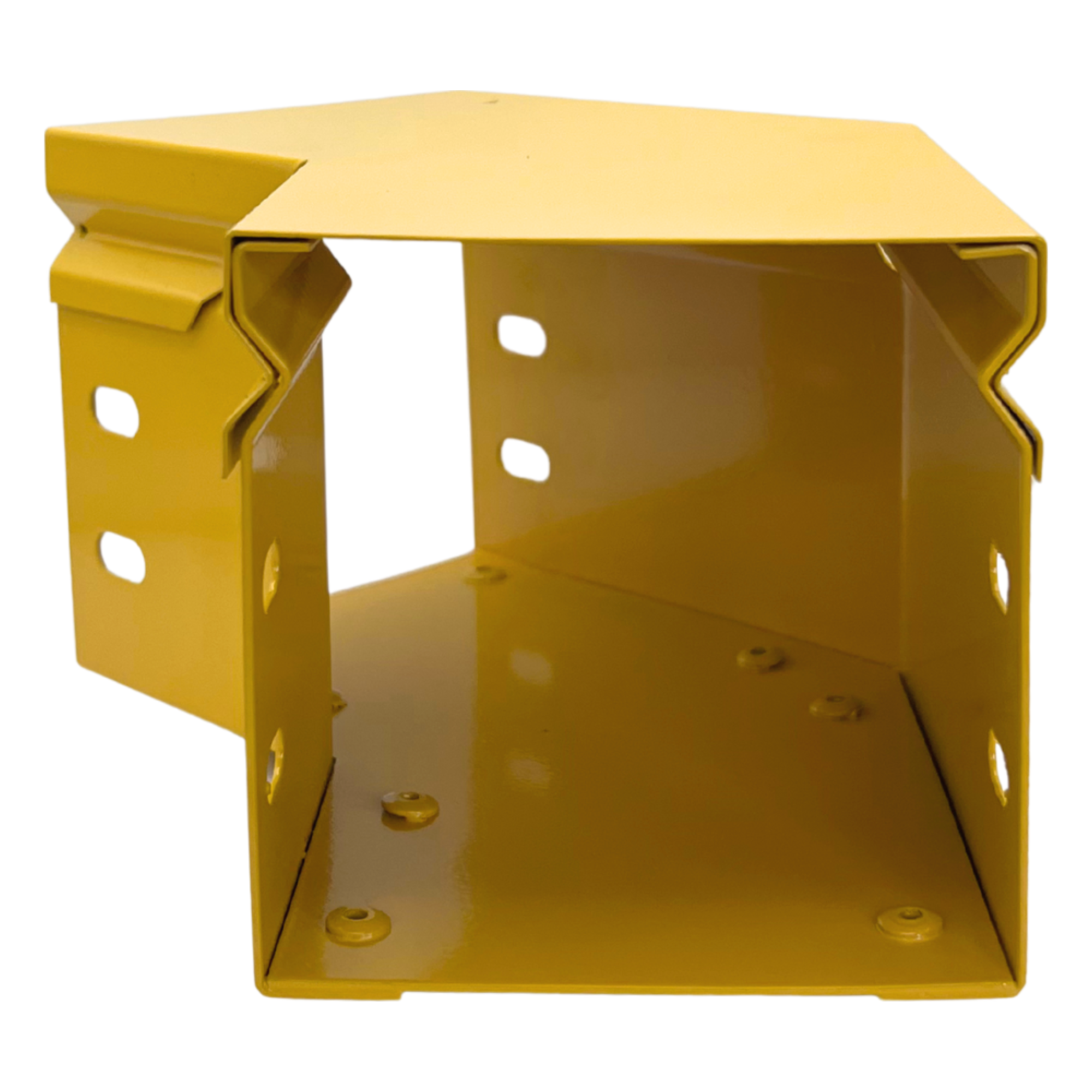 Curva Horizontal para Fibra Óptica / 45° / Aluminio 4" x 4" / Radio 8" / Epóxica Amarilla / Incluye Accesorios