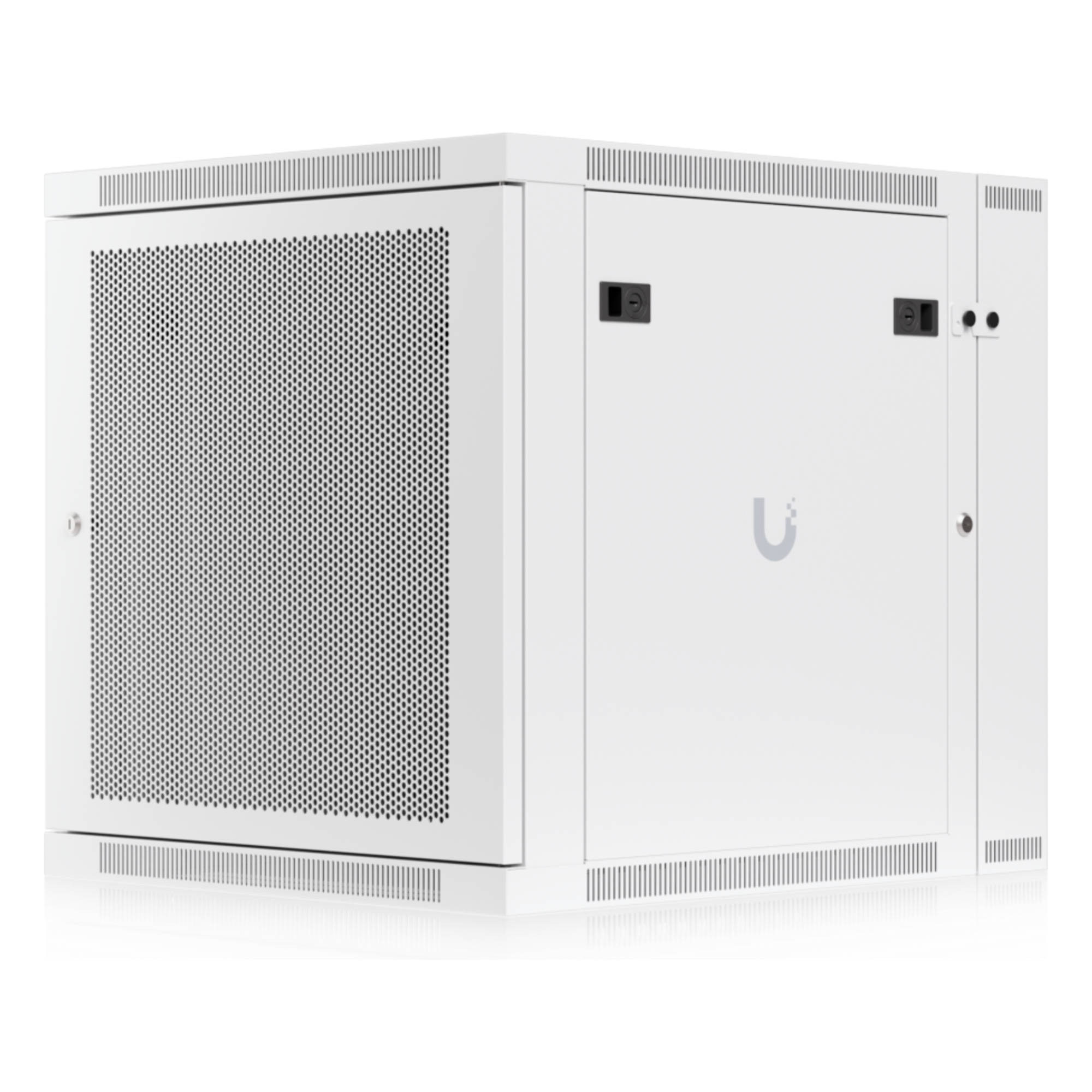 Gabinete Rack 12U / Montaje Pared / Puerta Trasera Abatible / Profundidad Ajustable 434-559 mm / Acero SPCC / 600 x 703 mm (23.6 x 27.6') — UBIQUITI · SKU UACC-RACK-12U-WALL-SW-P