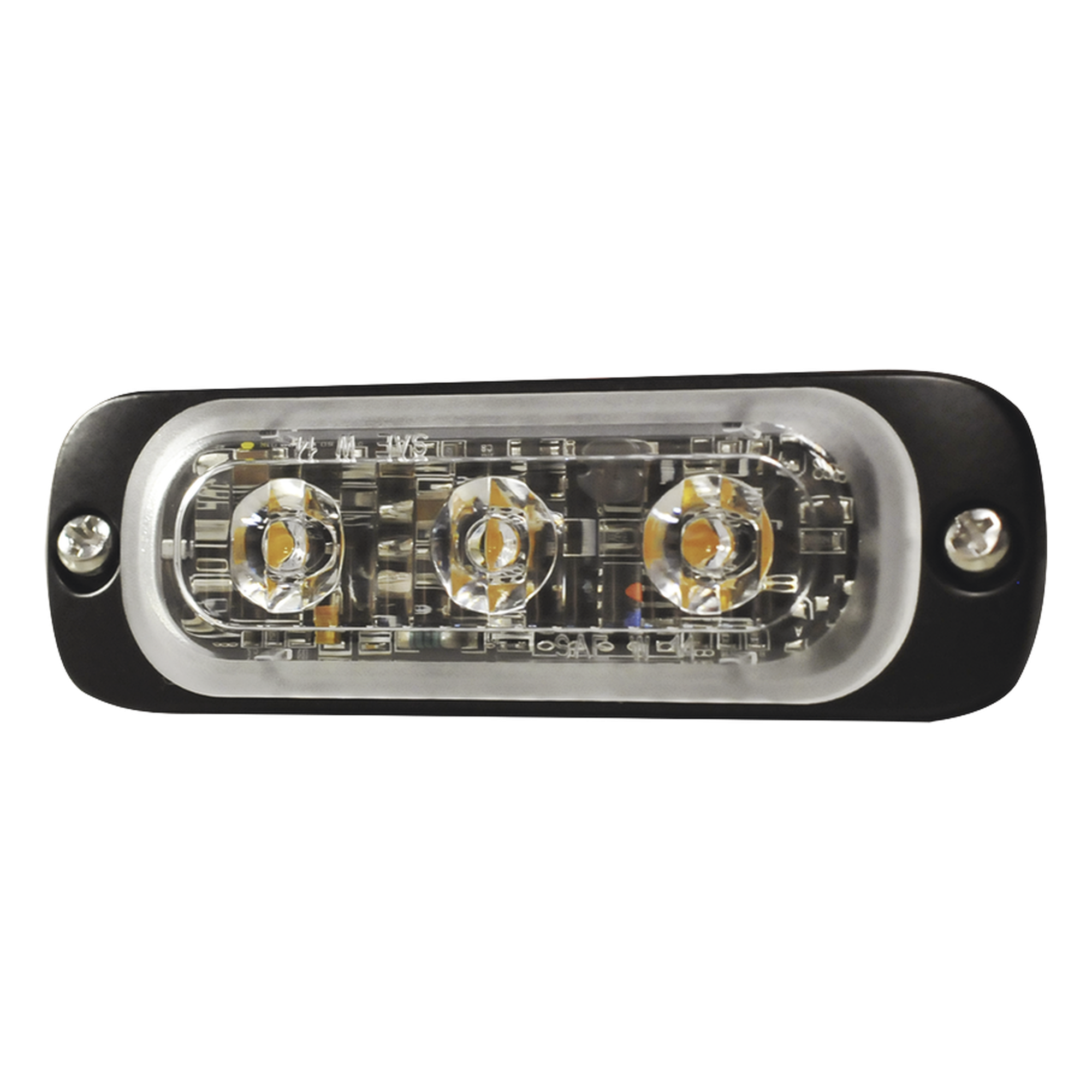 Luz Auxiliar de 3 LED, Ambar, Lente Transparente, SAE — SIGNALPRO · SKU SP3A