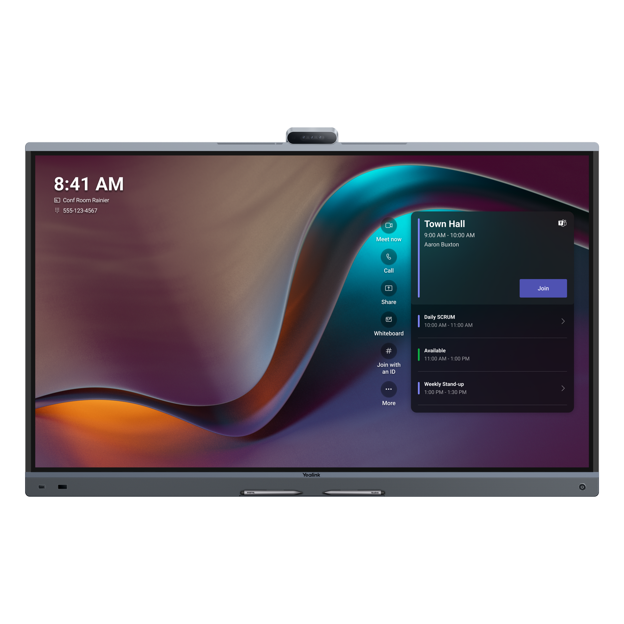 Yealink MeetingBoard 75 Pro, Centro de Colaboración Inteligente con IA, 4K UHD, Android 13, Micrófonos Integrados y Cámara Ultra Gran Angular — YEALINK · SKU MB-75-PRO-A02