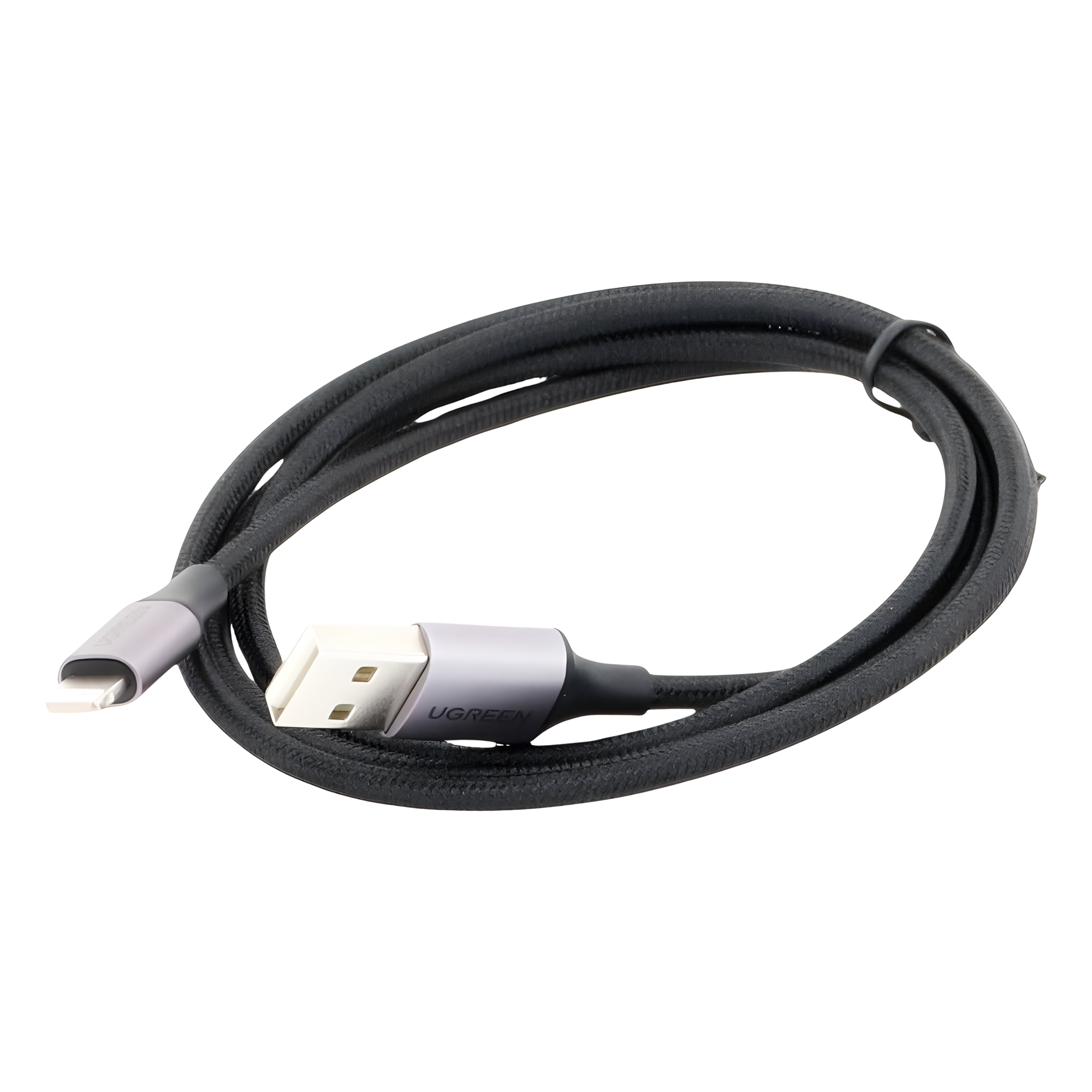 Cable USB-A a Lightning | 1 Metro (3.28 Pies) | Certificado MFi | Carga Rápida 5V/2.4 A | 480 Mbps | Conector C94 | Adecuado para iPhone, iPad y iPod | Protección Integrada | Caja de Aluminio | Nylon Trenzado | Color Negro