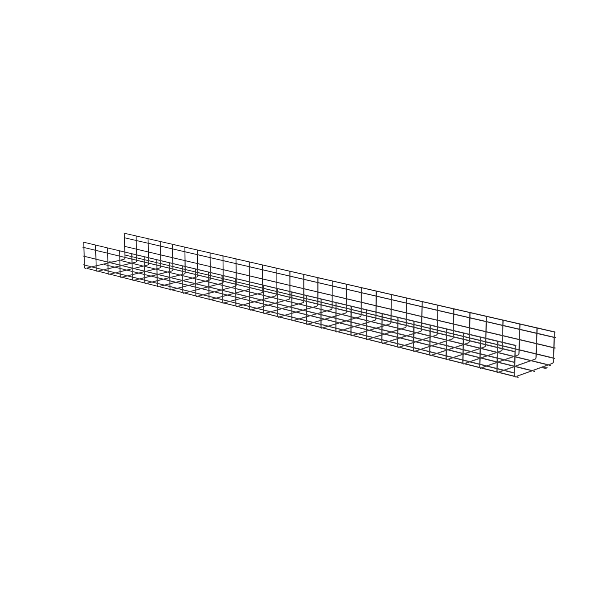 Charola Wire Basket de 12 in (304 mm) de Ancho, 6 in (152 mm) de Alto, 3 m de Largo, Hasta 626 Cables Cat6, Color Negro — PANDUIT · SKU PWB6X12BL