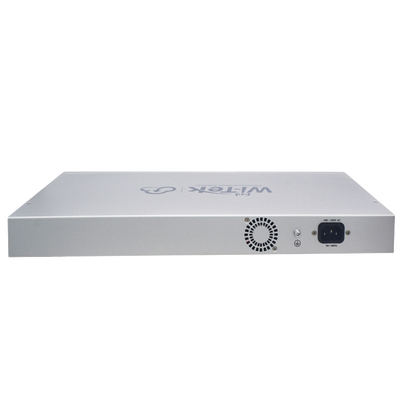 Switch PoE (802.3af/at/bt) / No administrable de largo alcance / Hasta 250m / Con 24 x 10/100Mbps + 2 x SFP Gigabit Combo / 250 W
