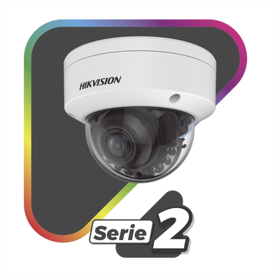 [Dual Light + ColorVu] Domo IP 4 Megapixel / Lente 3.6 - 9 mm / 40 mts IR + 40 mts Luz Blanca / WDR 130 dB / Exterior IP67 / IK10 / Captura Facial / ACUSENSE / MicroSD