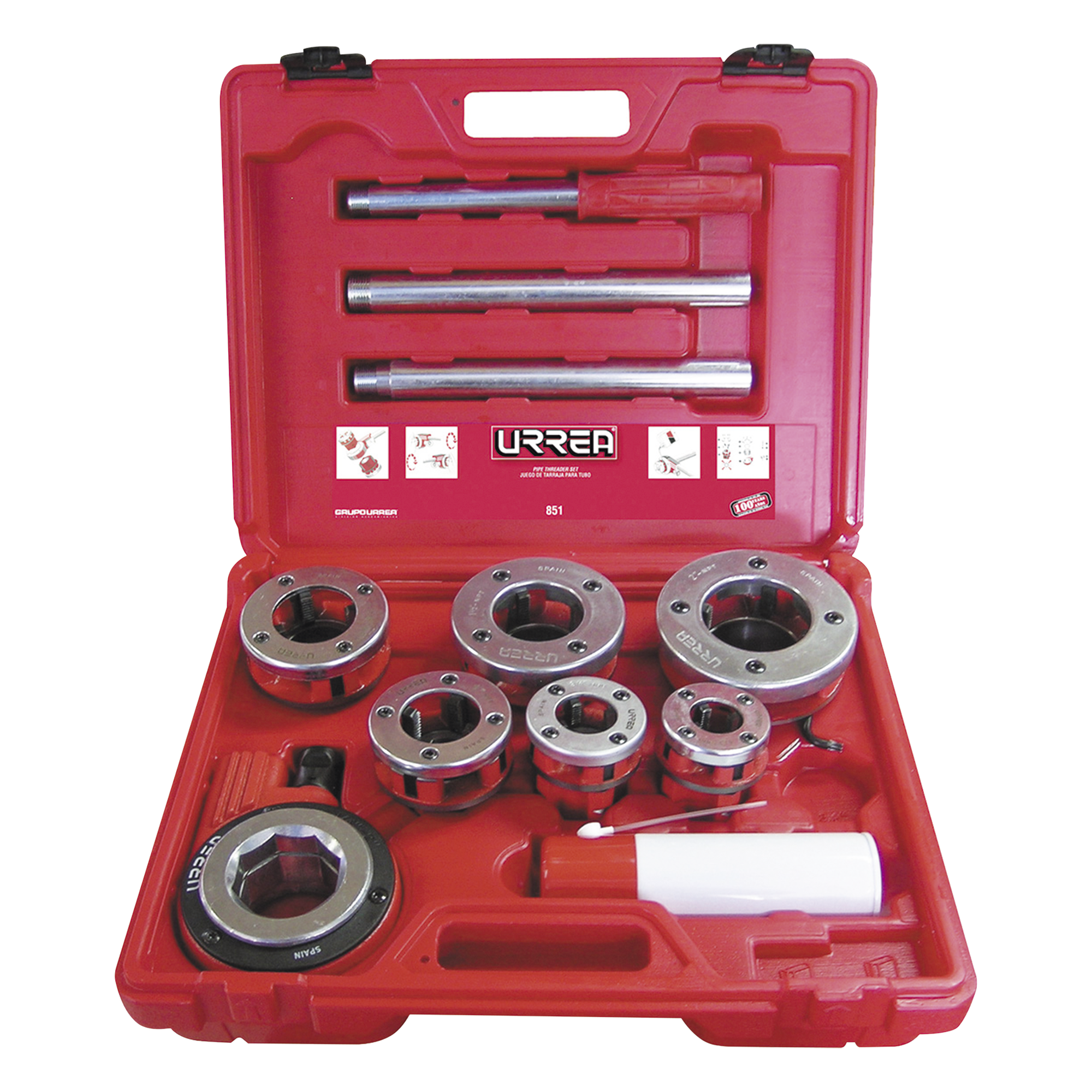 Juego de Tarraja de dados para tubo 1/2" - 2" NPT 9 piezas — URREA · SKU SYS-851