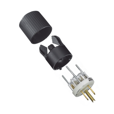 Clavija Negra 15 A 125 V CA 2 Polos 3 Hilos (NEMA 5-15P). 