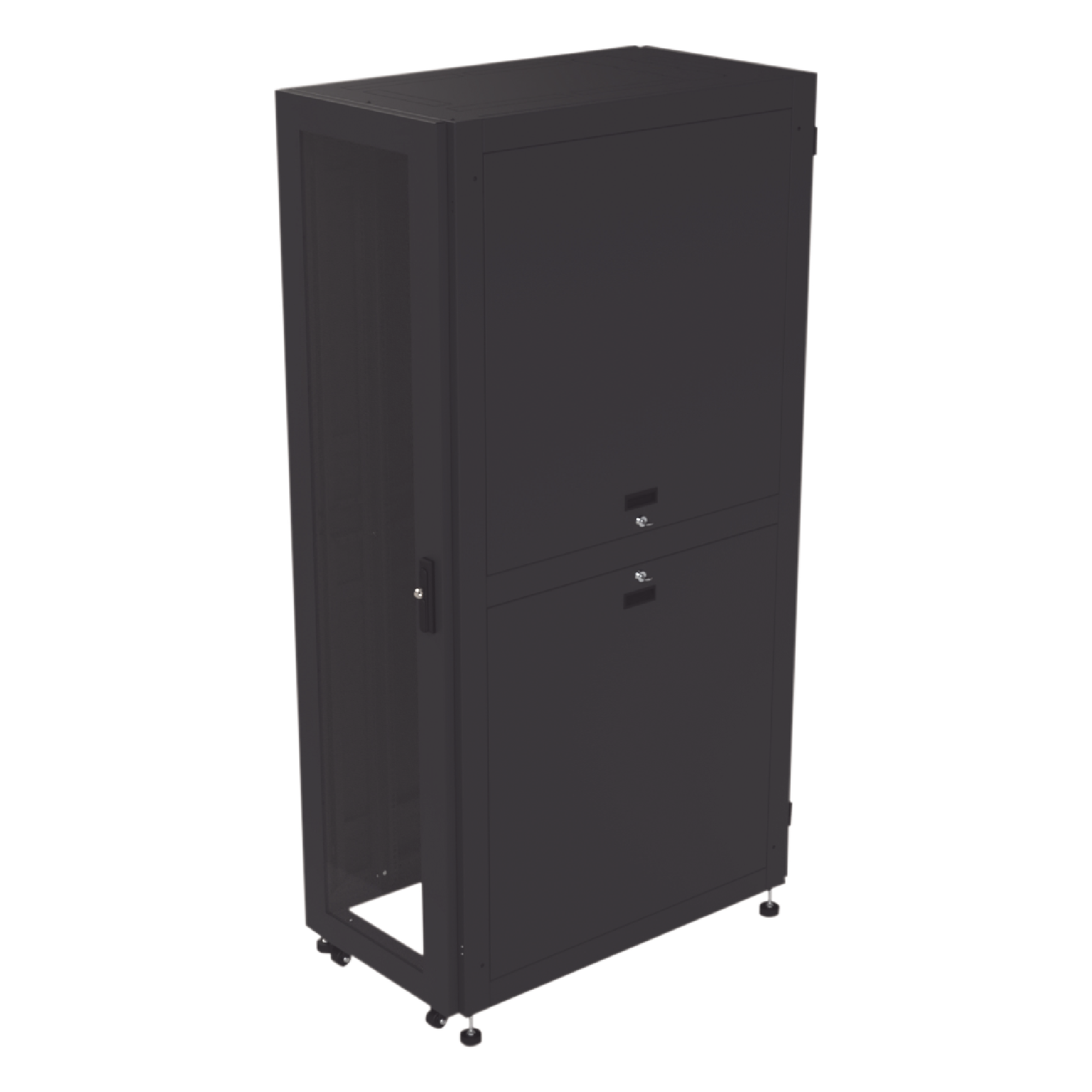 Gabinete para Telecomunicaciones Rack Estándar de 19", 42UR, 600 mm Ancho x 1000 mm Profundidad. Fabricado en Acero, Se envía el Gabinete Armado. — LINKEDPRO BY EPCOM · SKU LP-60100-42U-R2