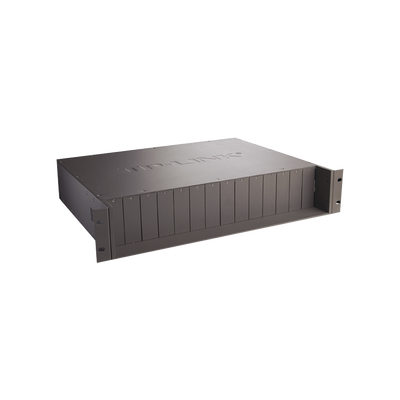 Chasis para Montaje en Rack de 14 bahías / Soporta Convertidores de Fibra Óptica TP-Link / Compatibles (MC111CS, MC112CS, MC220L, MC110CS, MC100CM, MC210CS, MC200CM) / Plug and Play