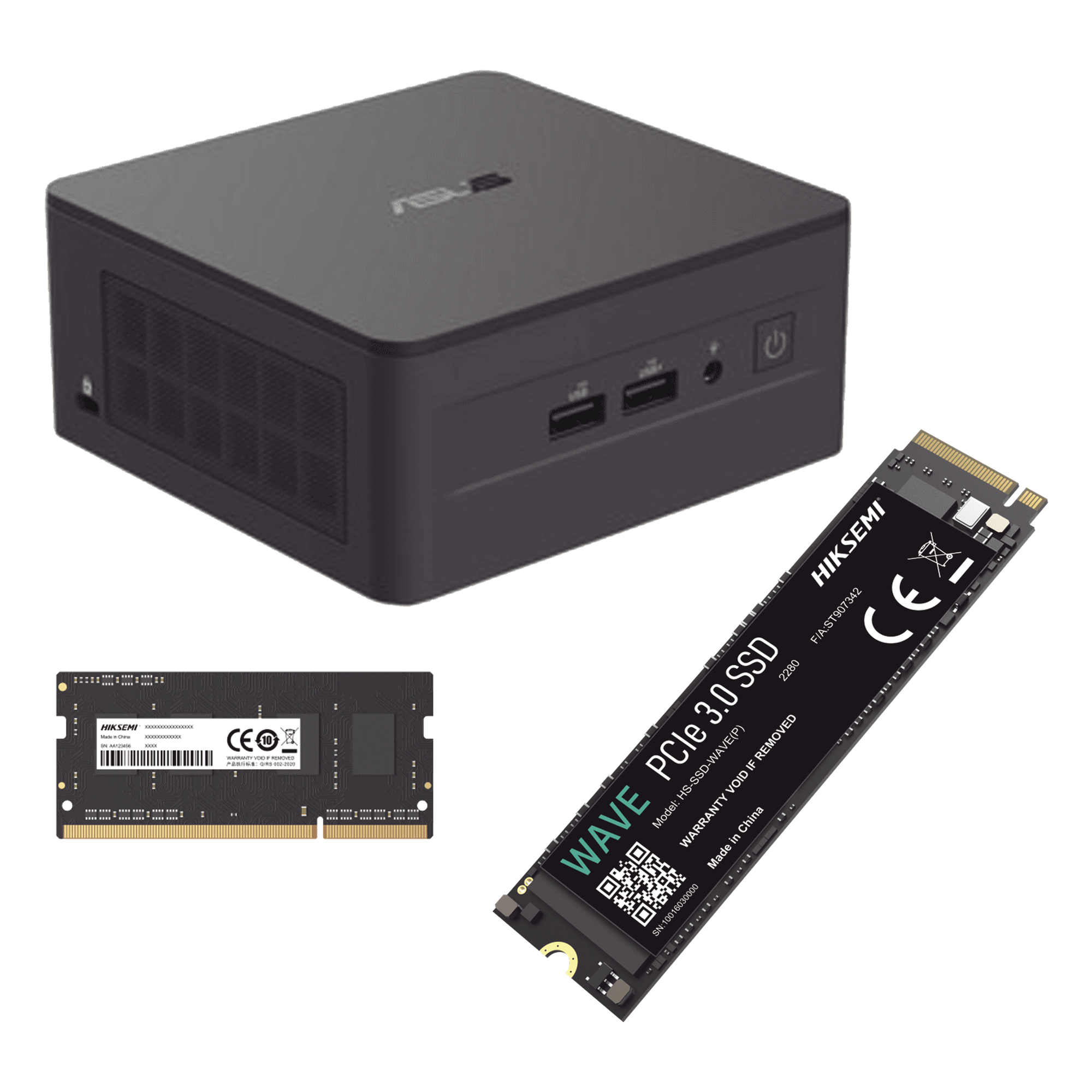 Kit / Mini PC NUC Barebone / Core i5 -1340P (13 Gen) / WiFi 6 y 2.5 GbE / Bluetooth / 16 GB RAM / 512 GB SSD / Sin S.O. / 4 Monitores / Incluye Fuente — ASUS · SKU NUCASI513I16G512G
