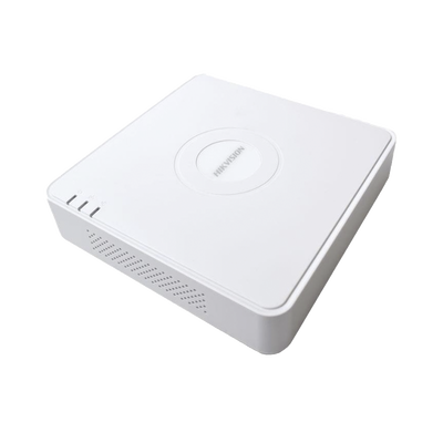 NVR 4 Megapixel (Compatible con Cámaras ACUSENSE) / 4 canales IP / 4 Puertos PoE /1 Bahía de Disco Duro / Salida de Vídeo Full HD — HIKVISION · SKU DS-7104NI-Q1/4P(D)