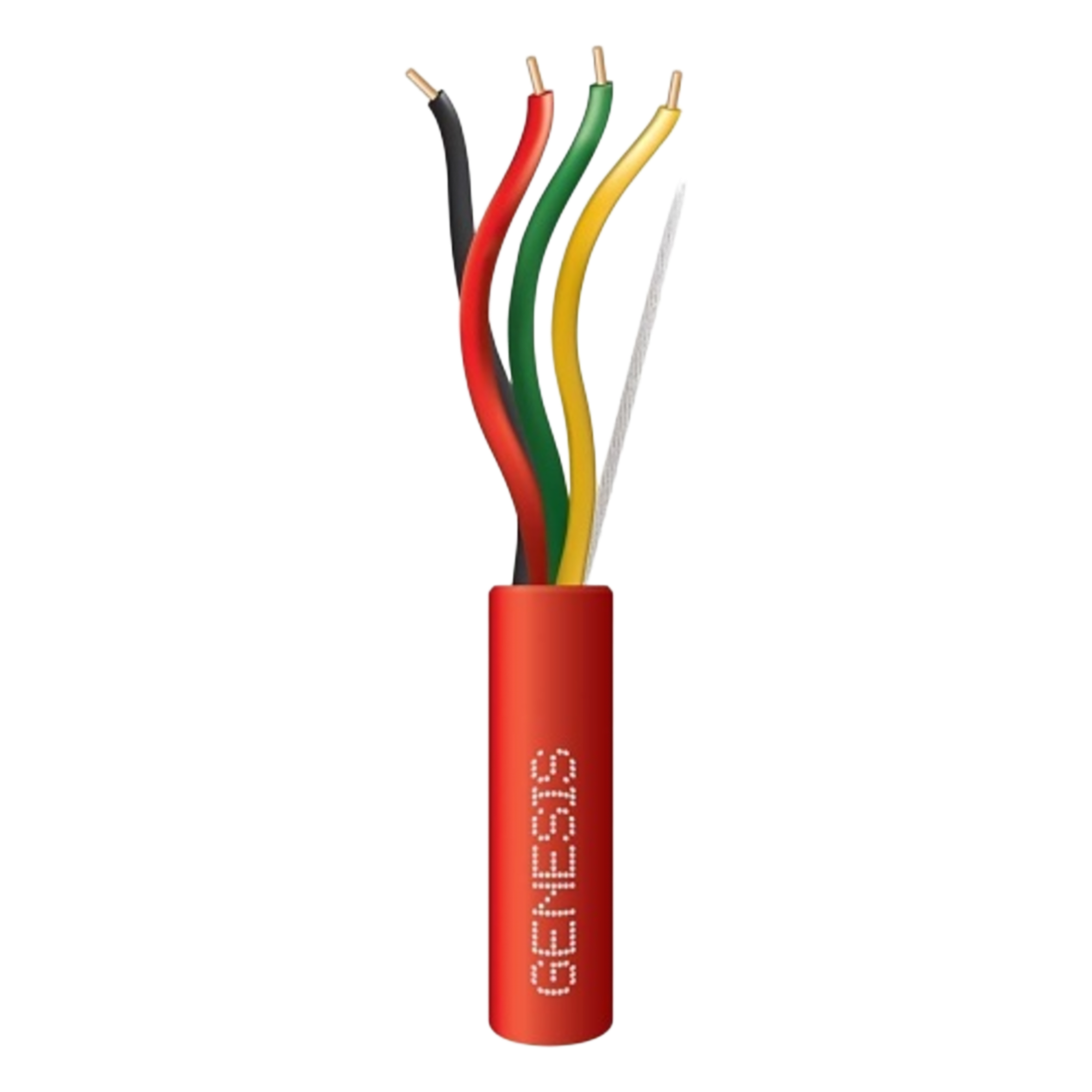 Bobina de 305 Metros (1000 Pies) de Alambre / 4 x 18 AWG / Riser / Tipo FPLR-CL3R / Resistente al Fuego / Color Rojo / Para Sistemas Contra Incendio o Sistemas de Evacuación — GENESIS · SKU 4307-1104/1000