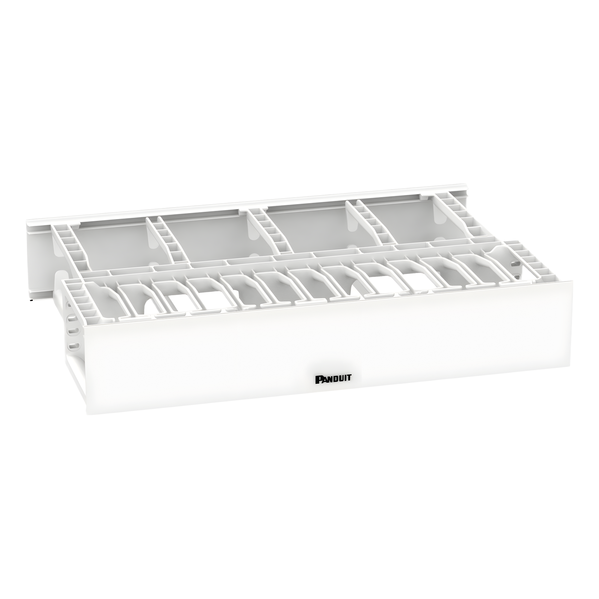 Organizador de Cables Horizontal / Alta Densidad / Doble Frontal y Posterior / Rack 19 in / 2UR / Categoría 6 y 10G — PANDUIT · SKU NM2WH