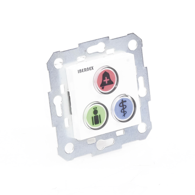 Modulo de 3 Botones iluminados para habitación de Hospital / Alarma / Cancelar y Código Azul / BUS RS485 / Compatible con NX0019/B, NX1021 Y NX0015