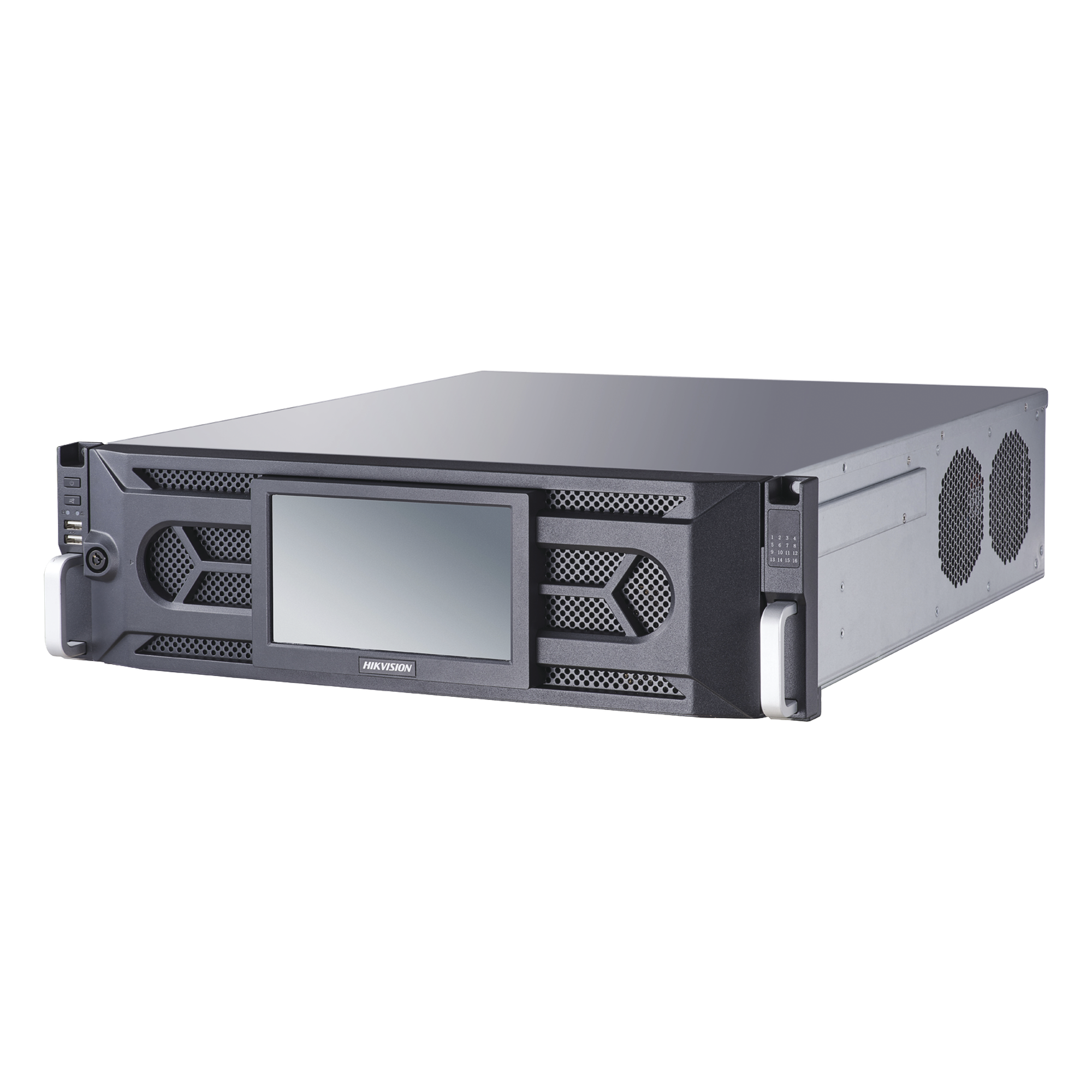 NVR 12 Megapixel (4K) / 64 Canales IP / 16 Bahías de Disco Duro / 4 Tarjetas de Red / RAID con Hot Swap / Reconocimiento Facial — HIKVISION · SKU IDS-96064NXI-I16(B)