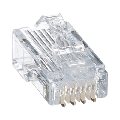 Plug RJ45 Cat5e, Para Cable UTP de Calibres 24-26 AWG, Chapado en Oro de 50 Micras, Paquete de 50 Piezas
