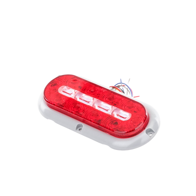 Plafón Ovalado de 7.5" Para Camiones de Transporte, 18 LED Ultra Brillantes, Color Rojo/Claro/Ambar