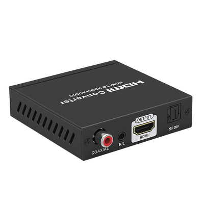 Extractor de Audio de HDMI a HDMI + Audio / Salida de Audio Digital o Análoga / SPDIF / Toslink / Auxiliar 3.5mm (Estéreo) / Salida HDMI solo video / Soporta ARC / HDR / HDCP / Separa el Audio del Contenido HDMI . — EPCOM TITANIUM · SKU TT3061