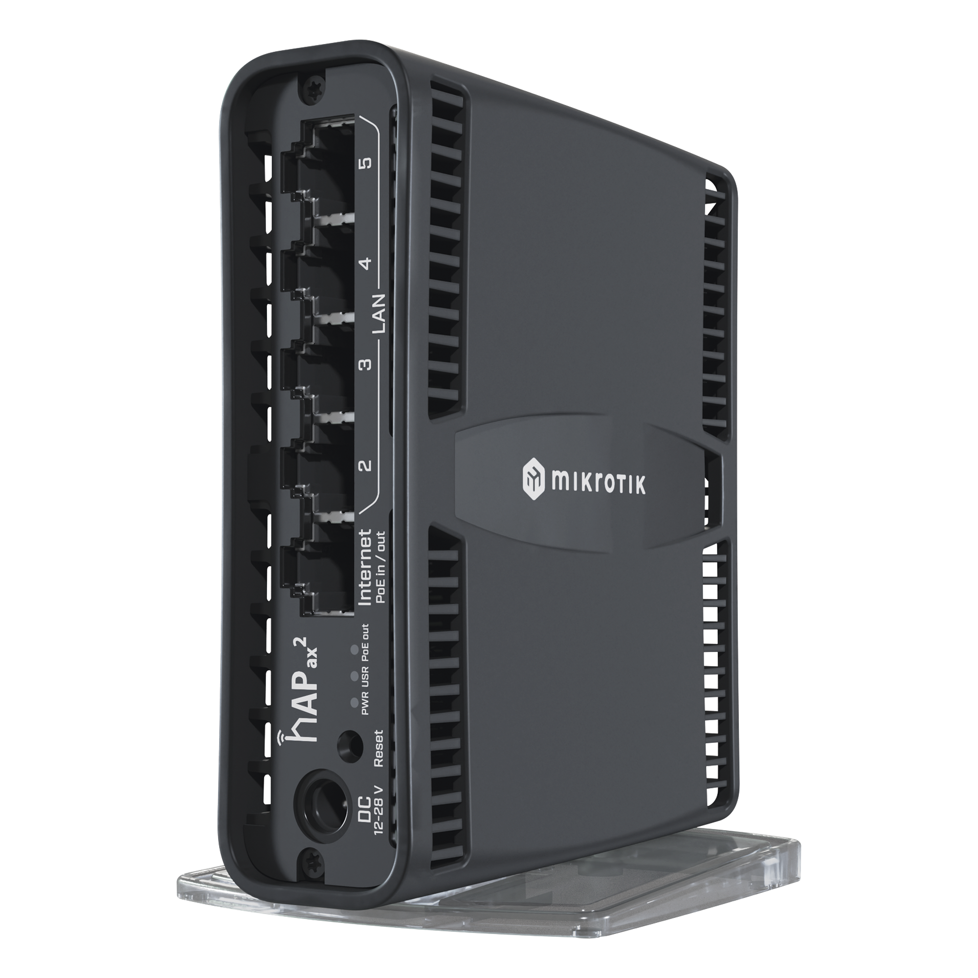 (hAP ax2) Router inalámbrico Wi-Fi 6 160mW de Potencia, 5 puertos gigabit, Port 1 PoE in/out — MIKROTIK · SKU C52IG-5HAXD2HAXD-TC