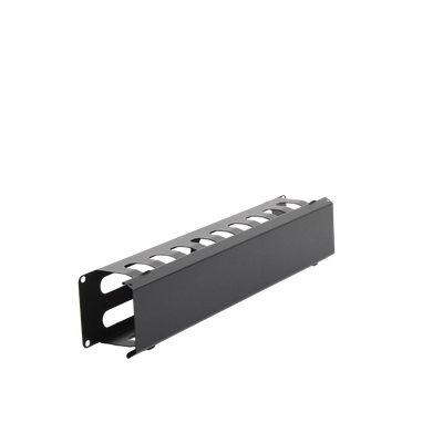Organizador de Cables Horizontal de 2U para Rack de 19" con Cubierta Metálica