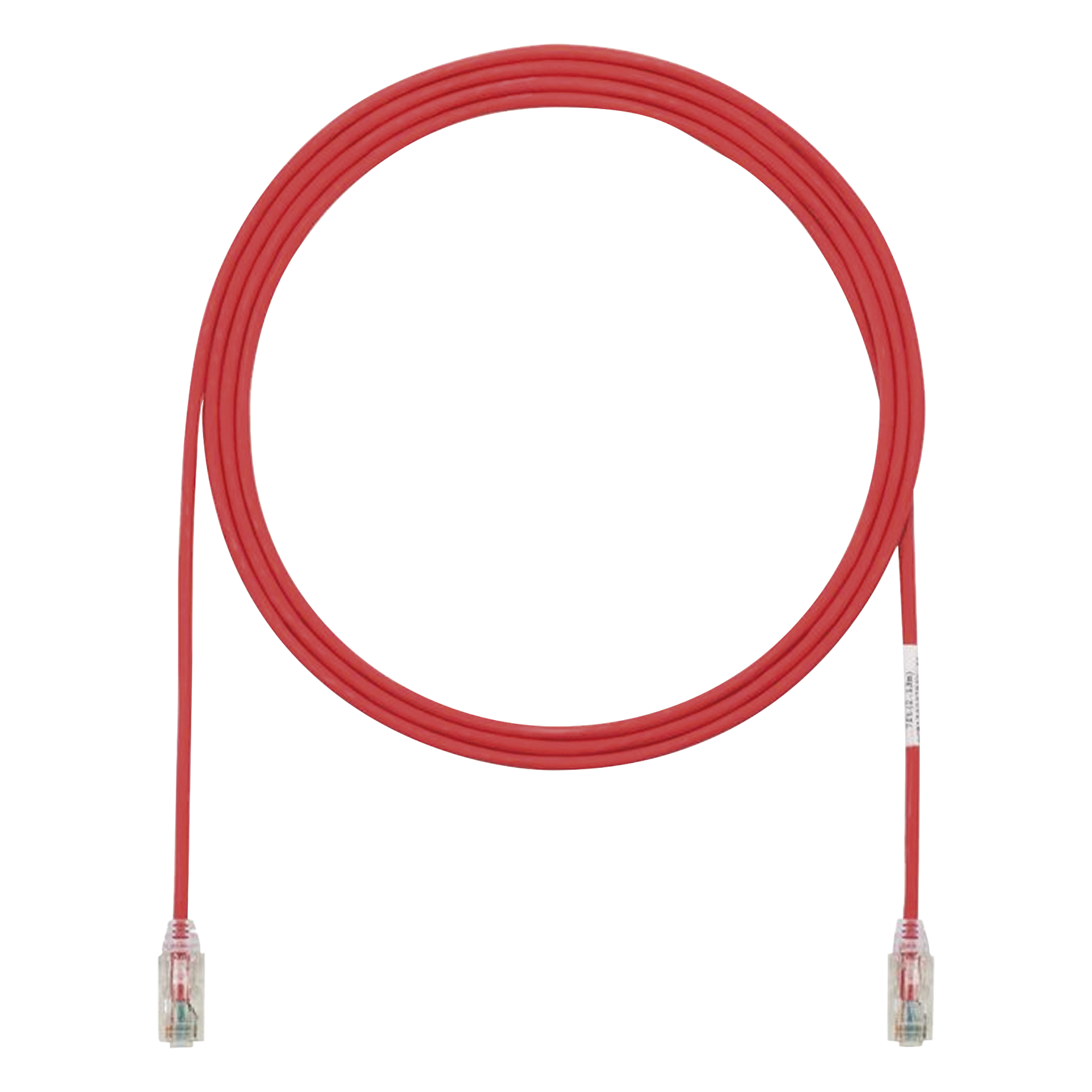Cable de Parcheo TX6, UTP Cat6, Diámetro Reducido (28AWG), Color Rojo, 2.13 Metros (7 Pies)