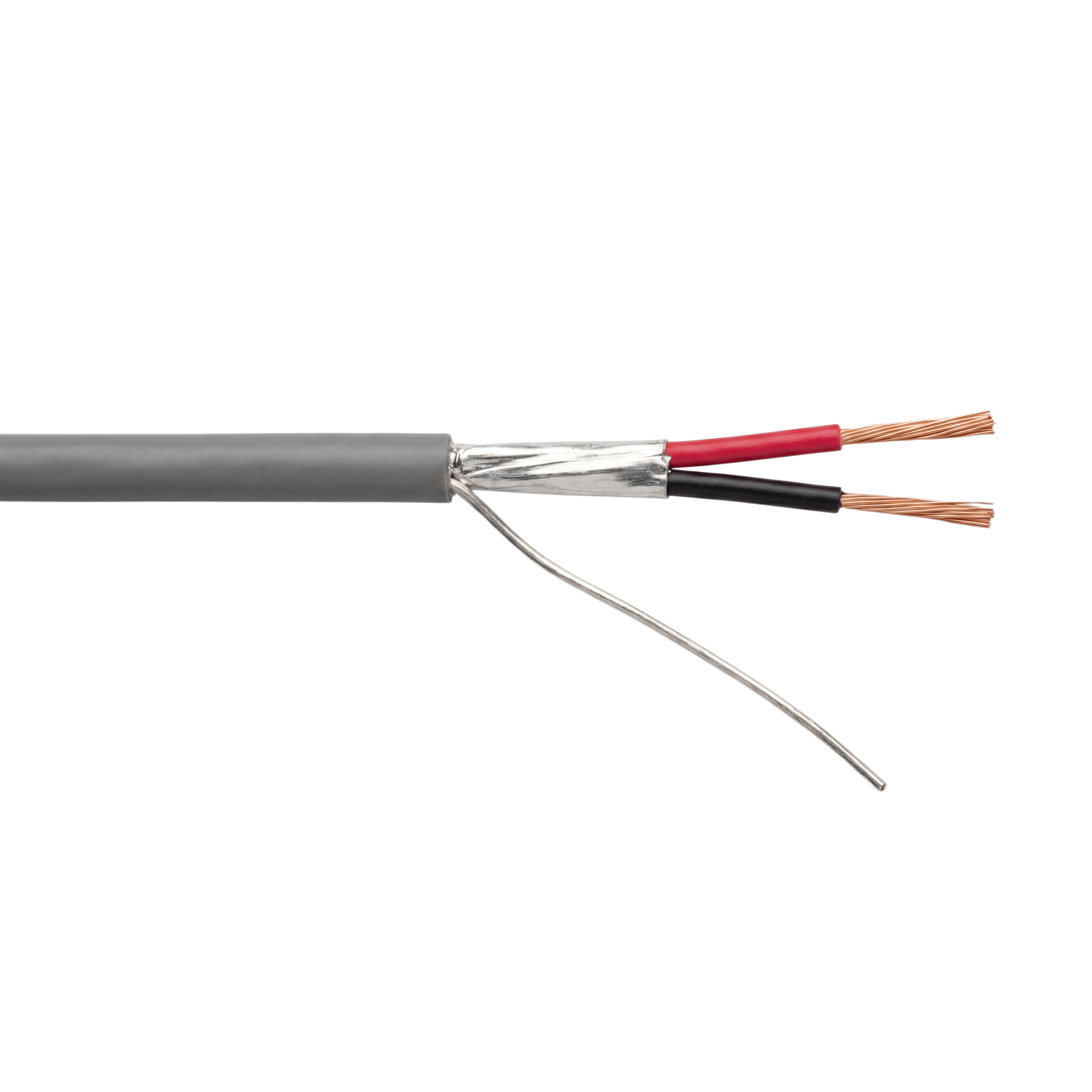 Cable 2 x 18 AWG / Blindado / 305 Metros (1000 Pies) / Riser / UL / Color Gris / Hecho en México